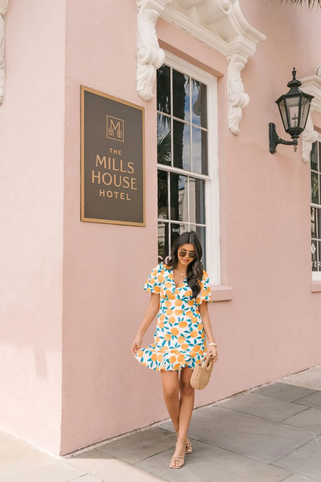 Orange Citrus Print Mini Dress - FINAL SALE