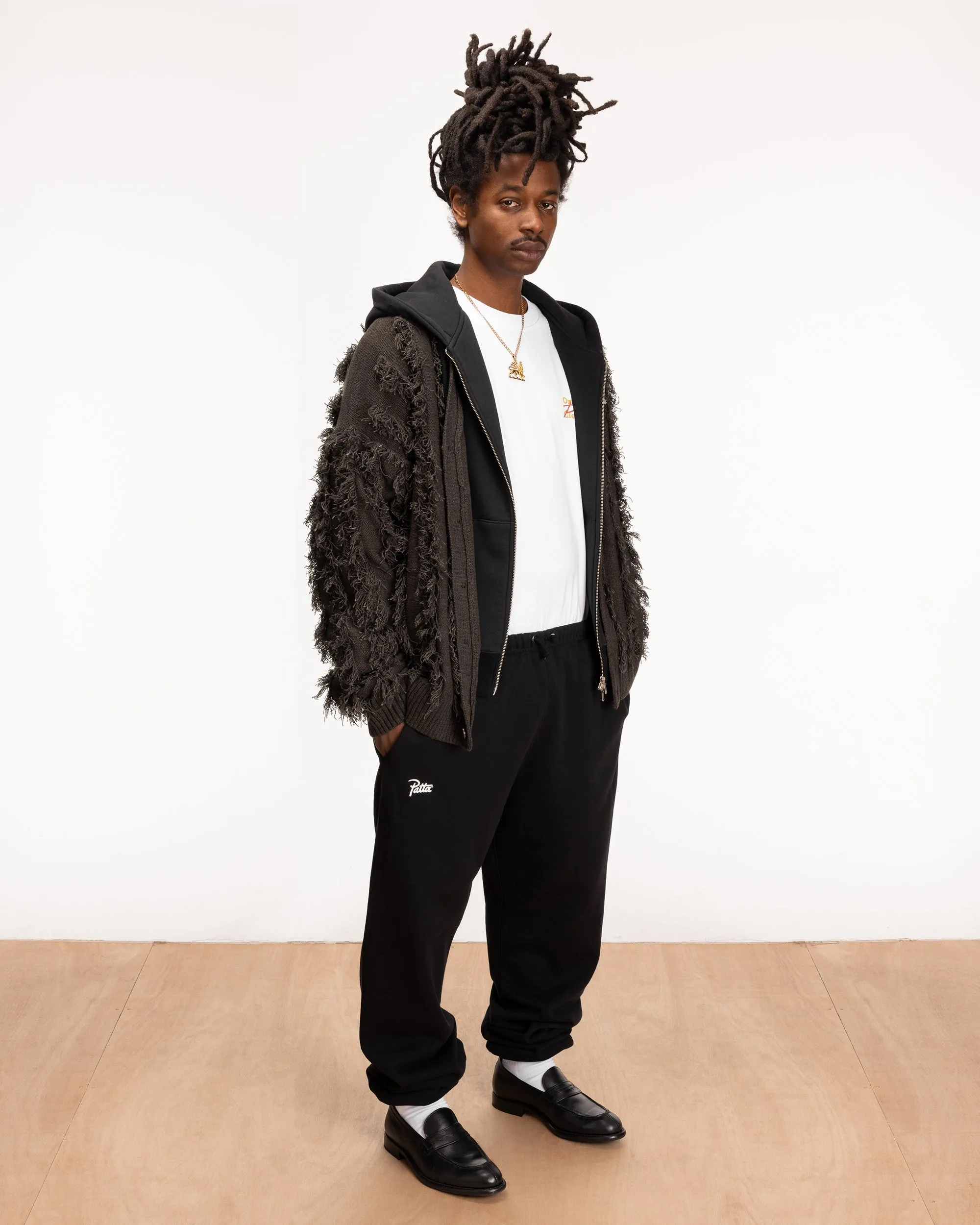 Patta Fringed Knitted Cardigan (Moonless Night)