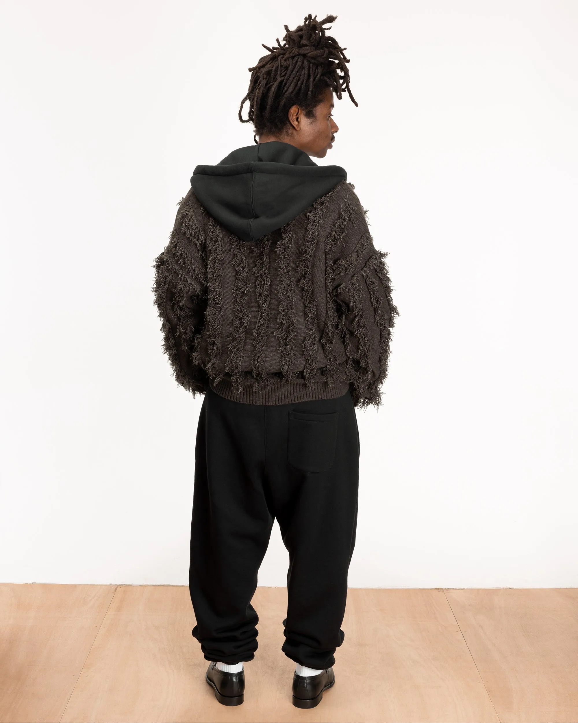 Patta Fringed Knitted Cardigan (Moonless Night)