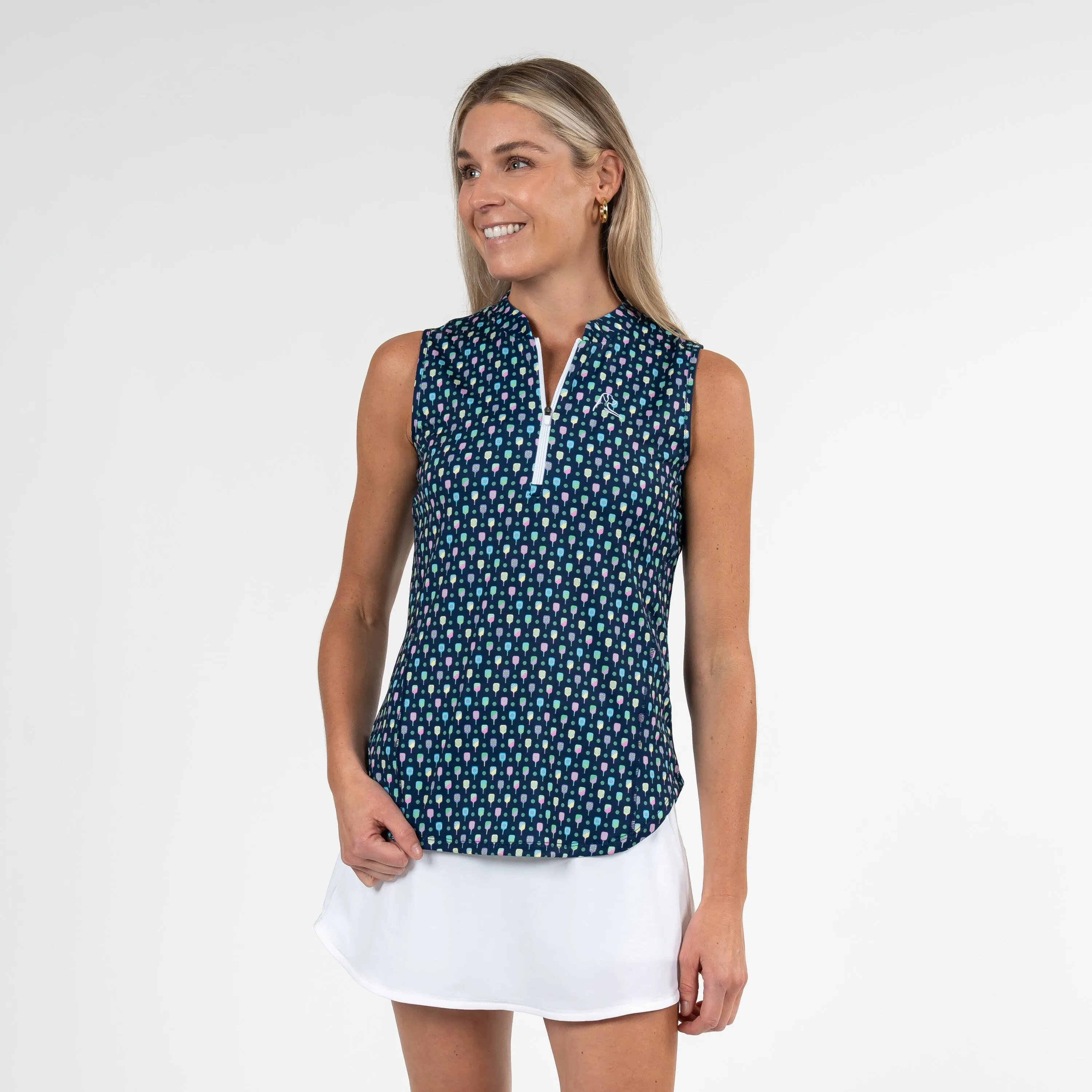 Pickleball Sleeveless Zip | The Pickleball - Admiral Navy