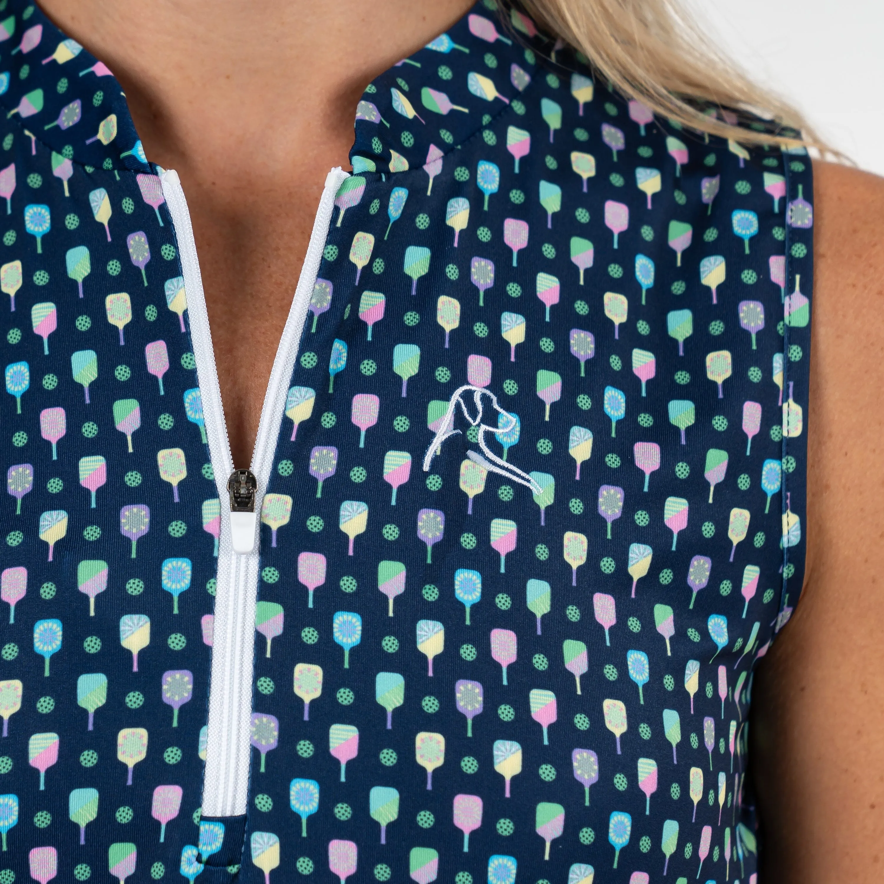 Pickleball Sleeveless Zip | The Pickleball - Admiral Navy