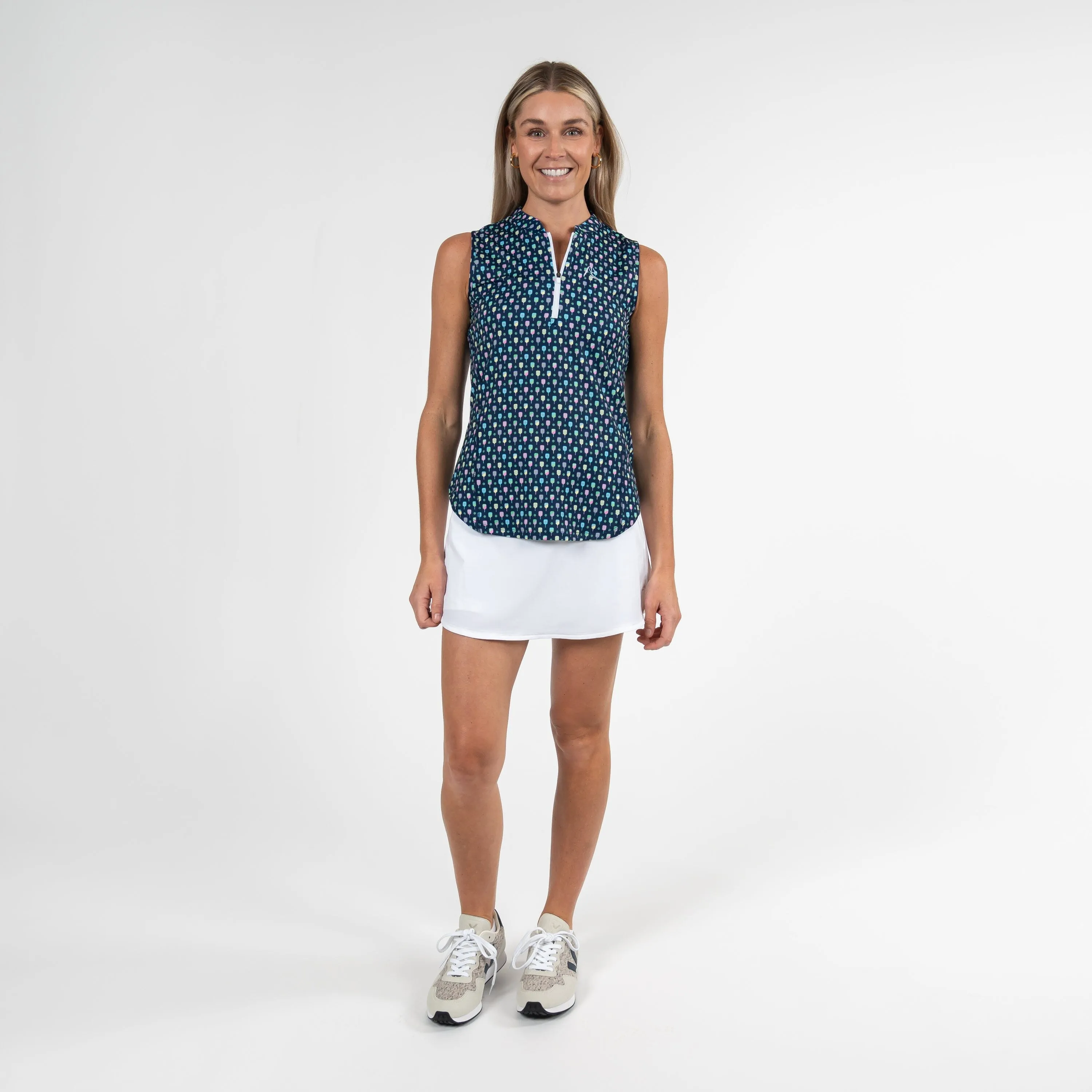 Pickleball Sleeveless Zip | The Pickleball - Admiral Navy