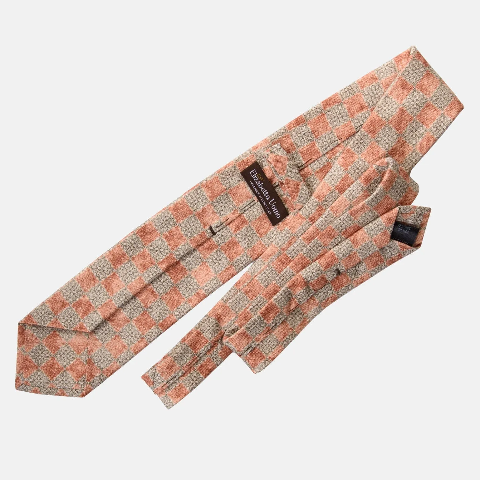 Ponza - Printed Silk Tie - Terracotta