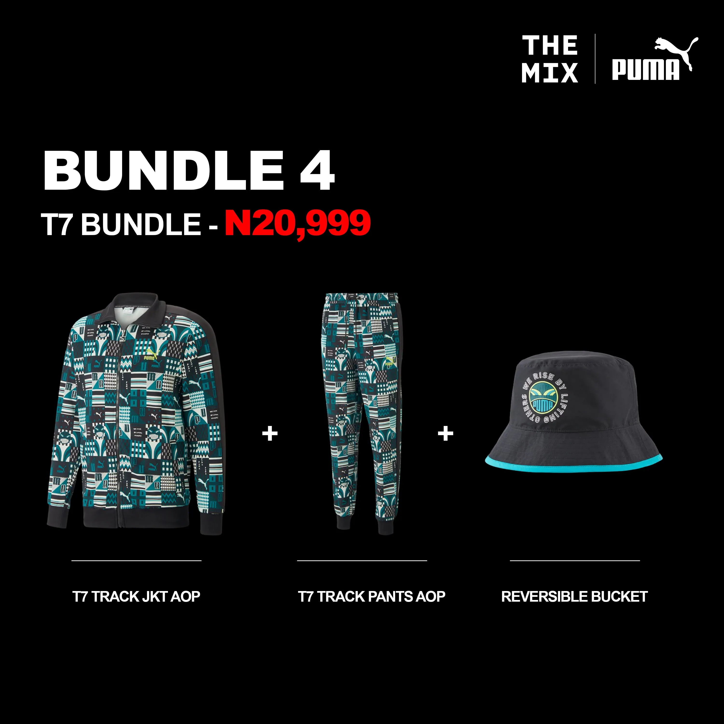 PUMA x Davido Bundle 4: T7 Set   Reversible Bucket Hat