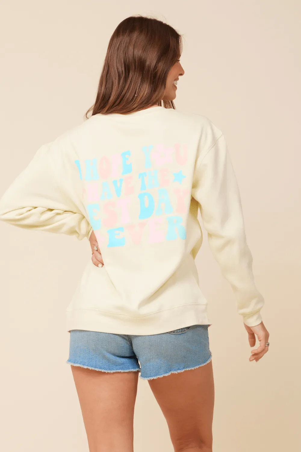 "Bridesmaid" Lemon Surf Wash Crewneck Sweatshirt