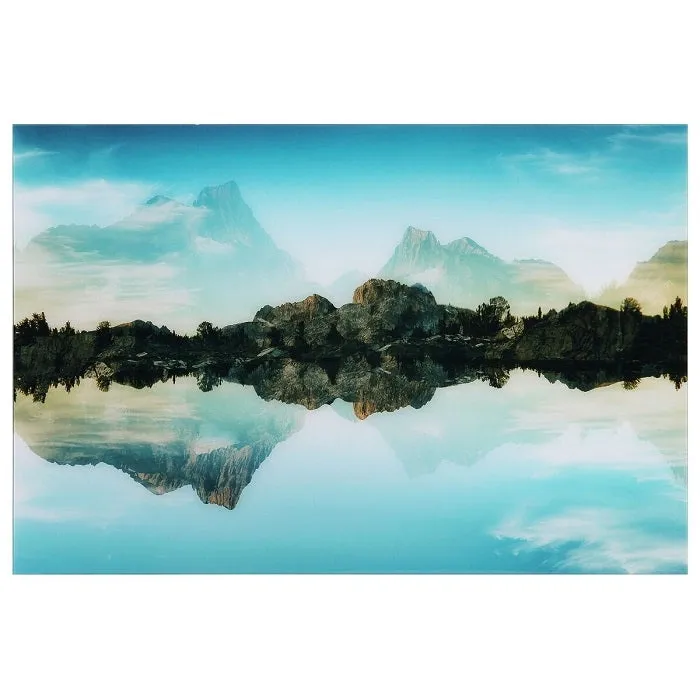 "Quiet Waters" Frameless Free Floating Tempered Glass Panel Graphic Wall Art