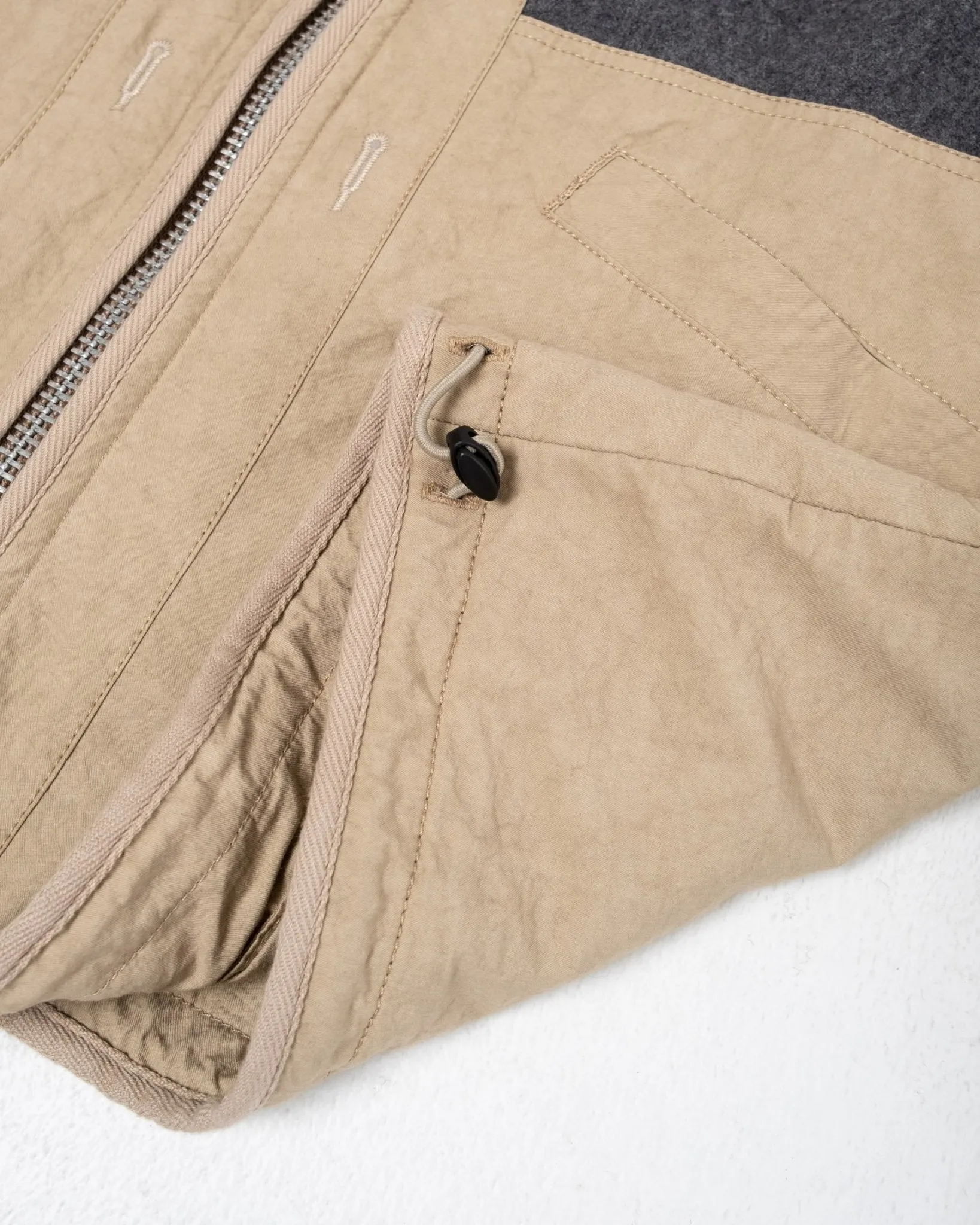 Reversible No Collar Jacket Beige