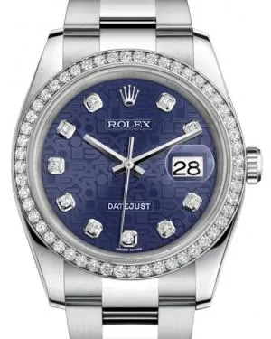 Rolex Datejust 36 White Gold/Steel Blue Juibilee Diamond Dial & Diamond Bezel Oyster Bracelet 116244