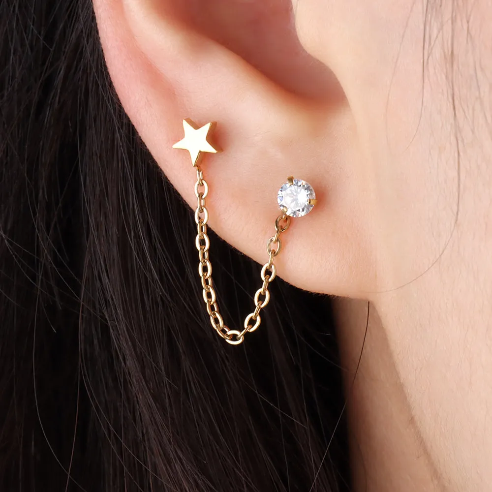 Shining Star Chain Earrings