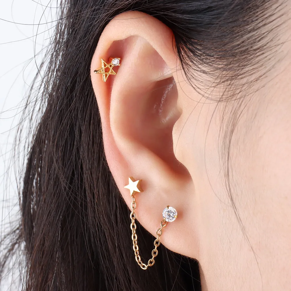 Shining Star Chain Earrings