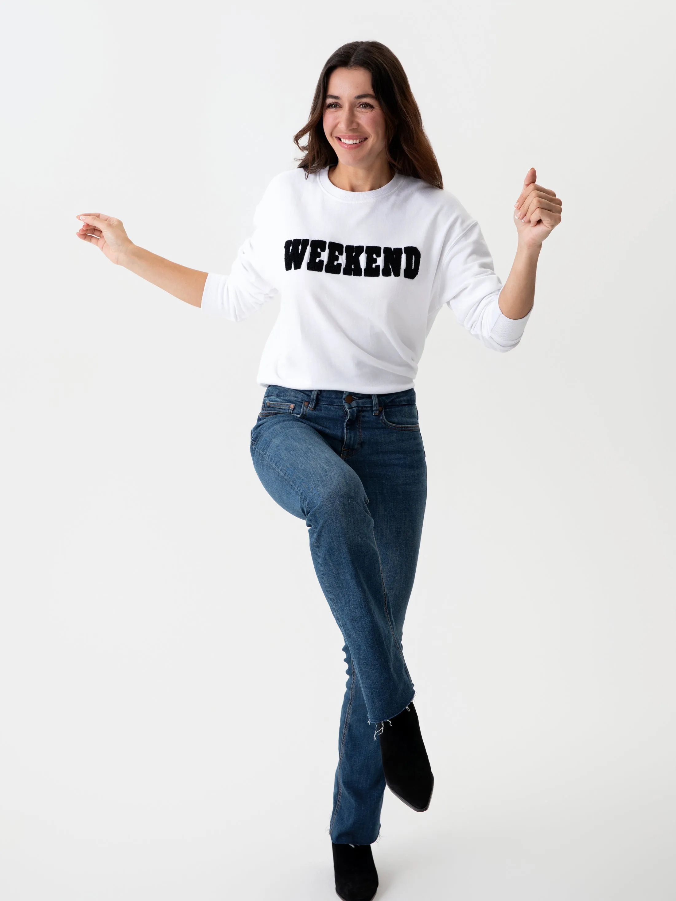 Shiraleah "Weekend" Sweatshirt, White