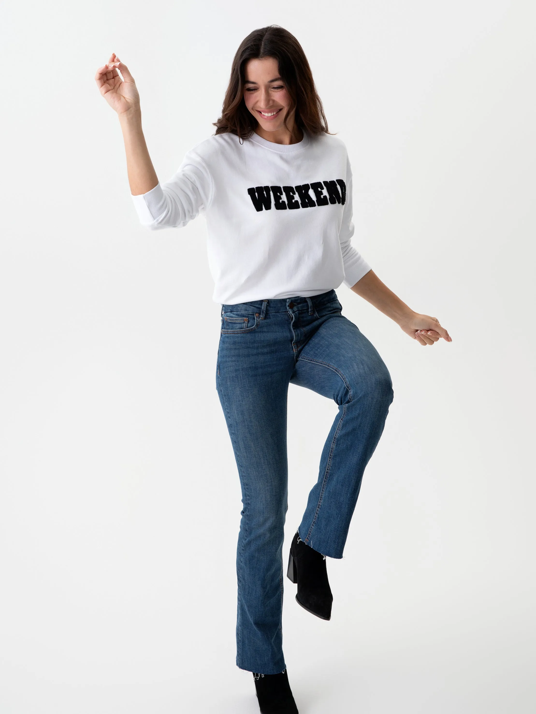 Shiraleah "Weekend" Sweatshirt, White