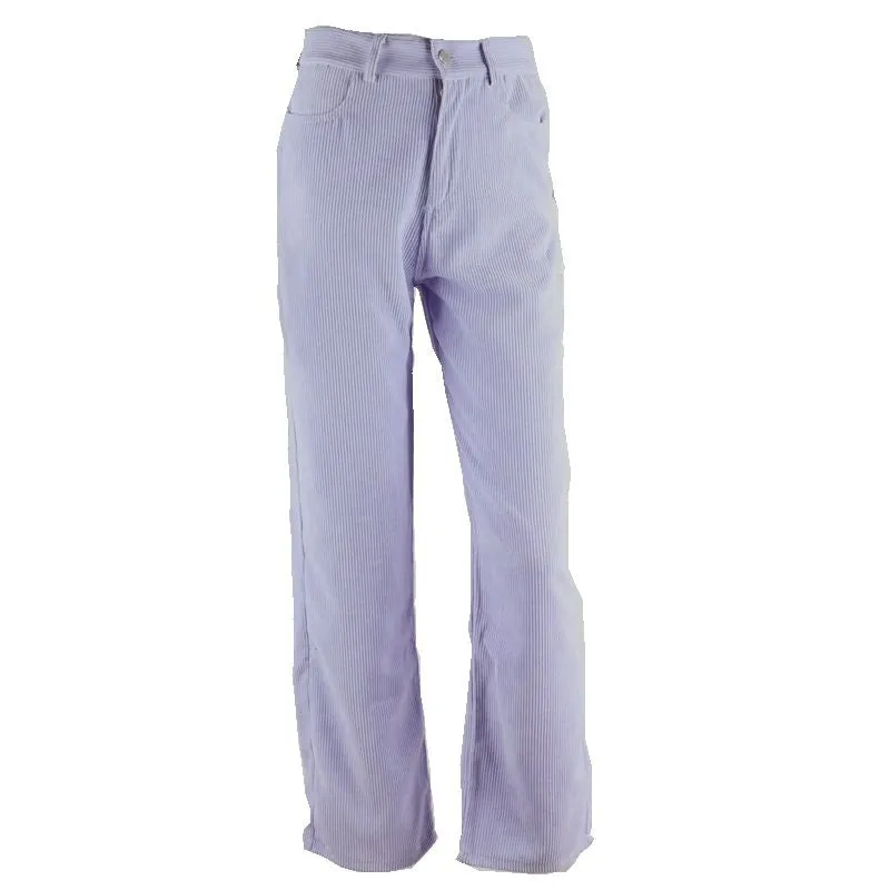 Slim Fit Cord Pants Straight Leg Corduroy Trousers