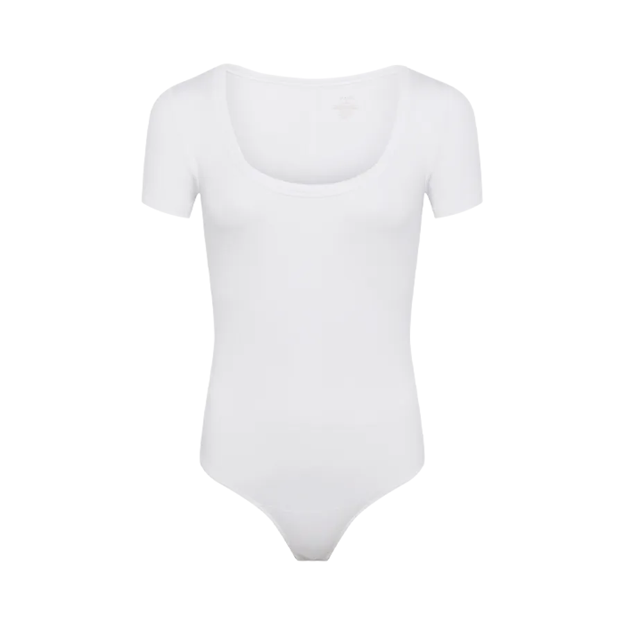 Slinky Rib Bodysuit | White