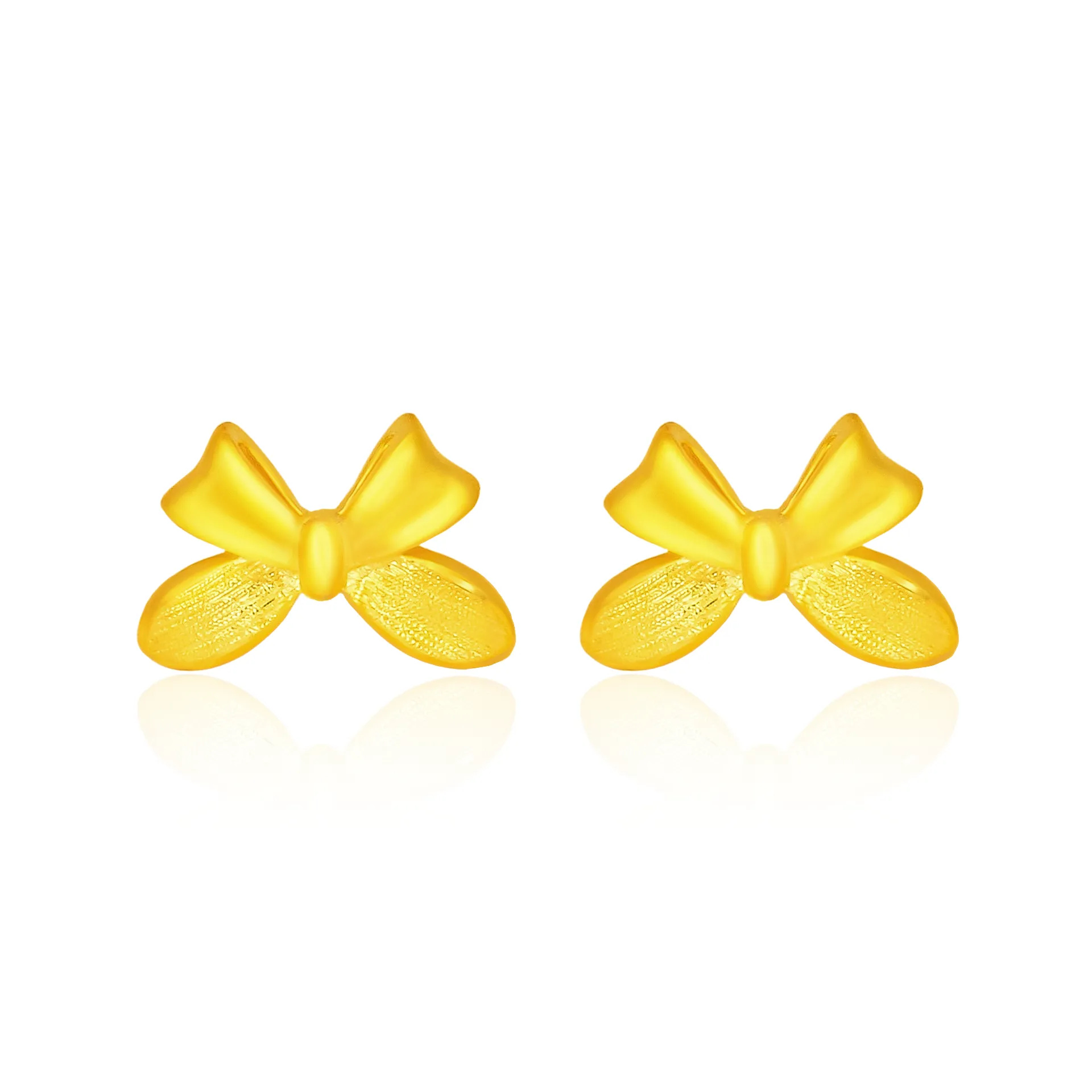 TAKA Jewellery 999 Pure Gold Earrings Ribbon