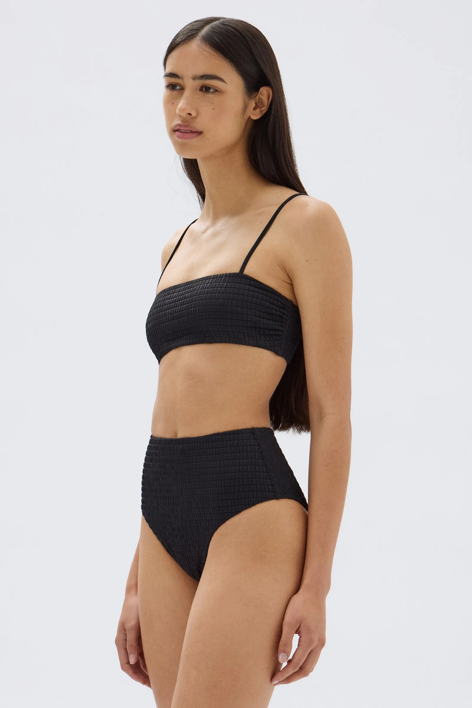 Textured Square Neck Swim Top