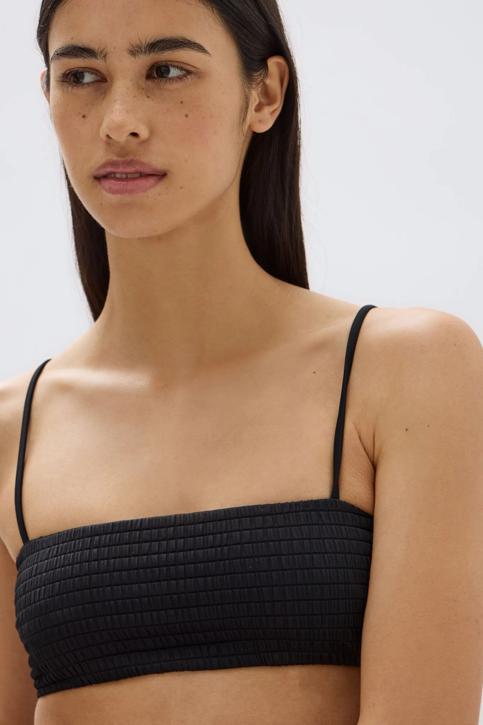 Textured Square Neck Swim Top