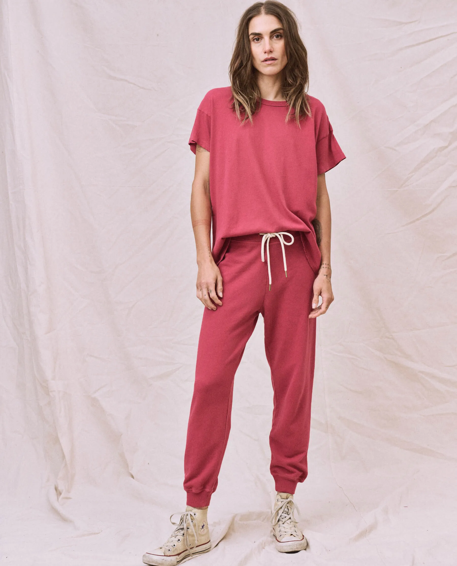 The Cropped Sweatpant. Solid -- Sweet Plum