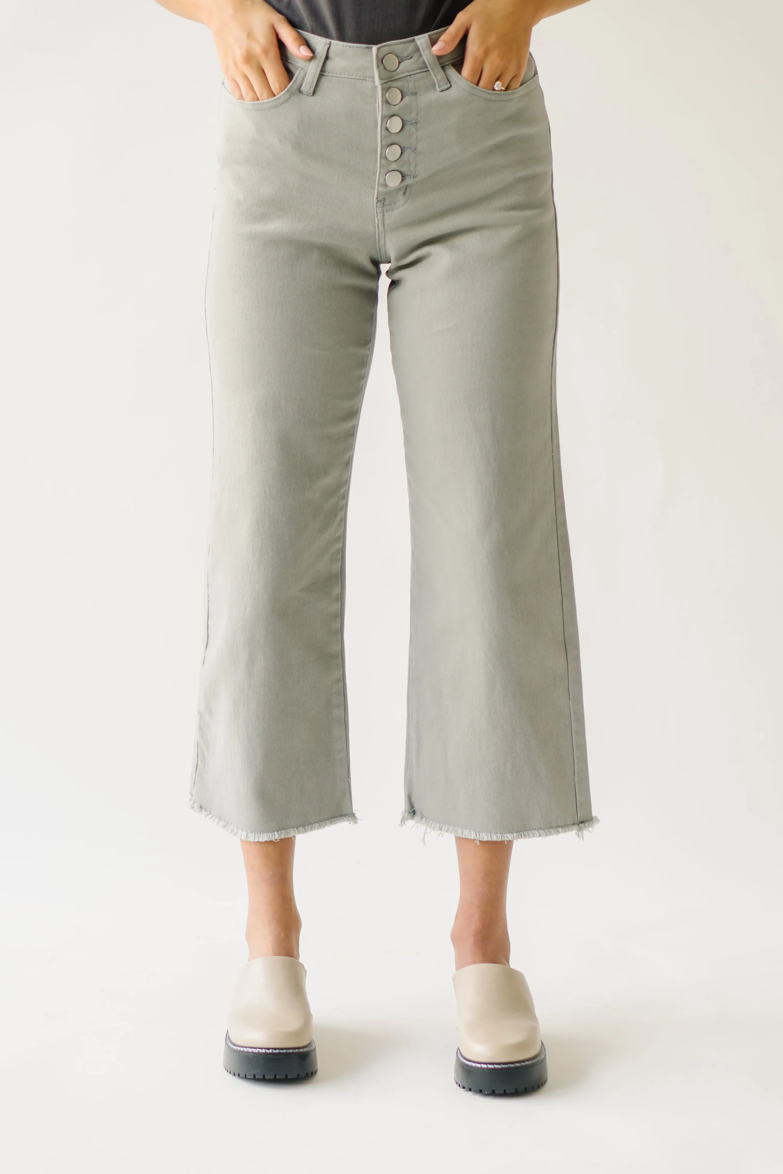 The Matilda Wide Leg Jean in Sage Denim