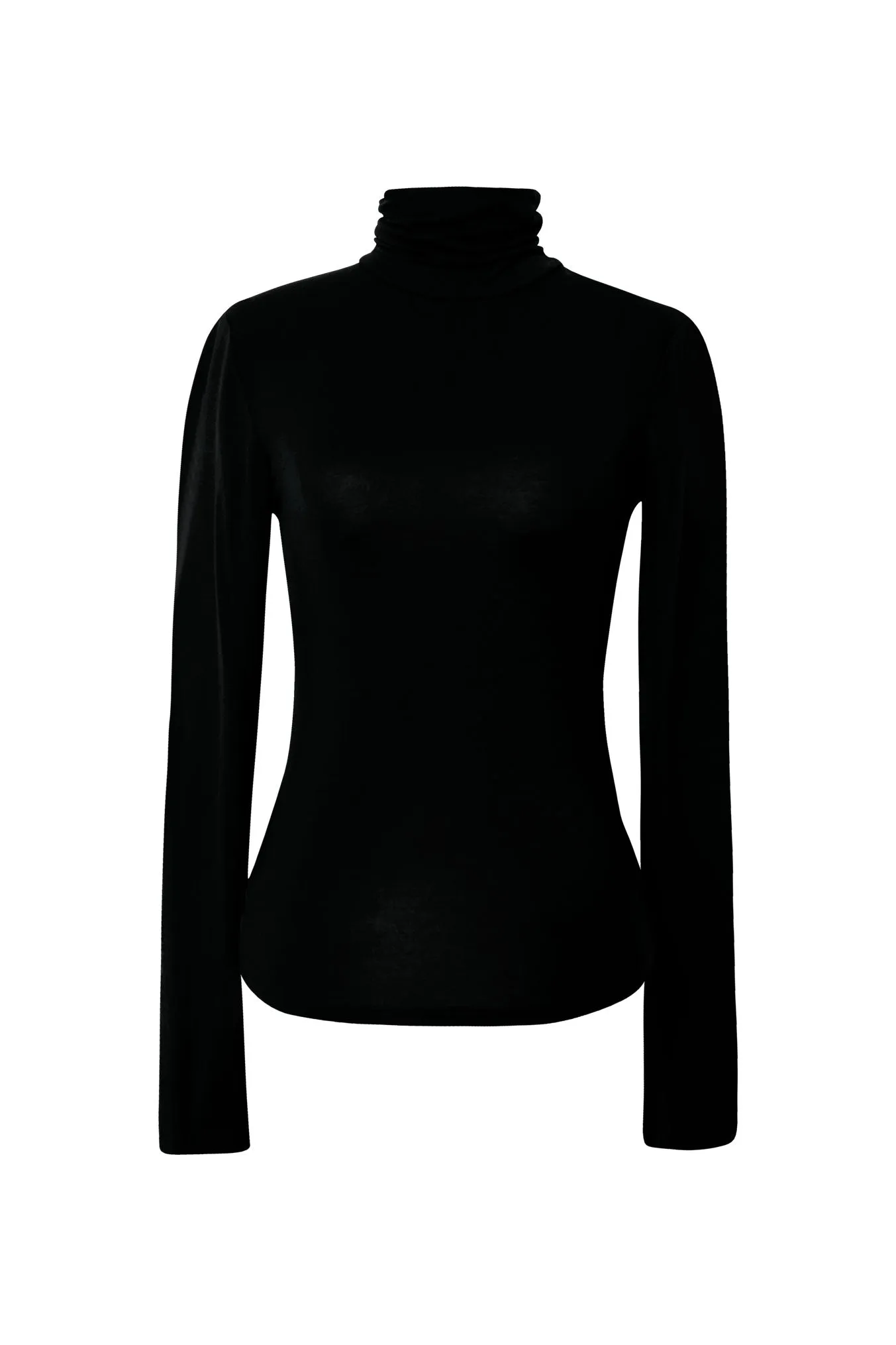 Tracy Black Long Sleeve Turtleneck Top