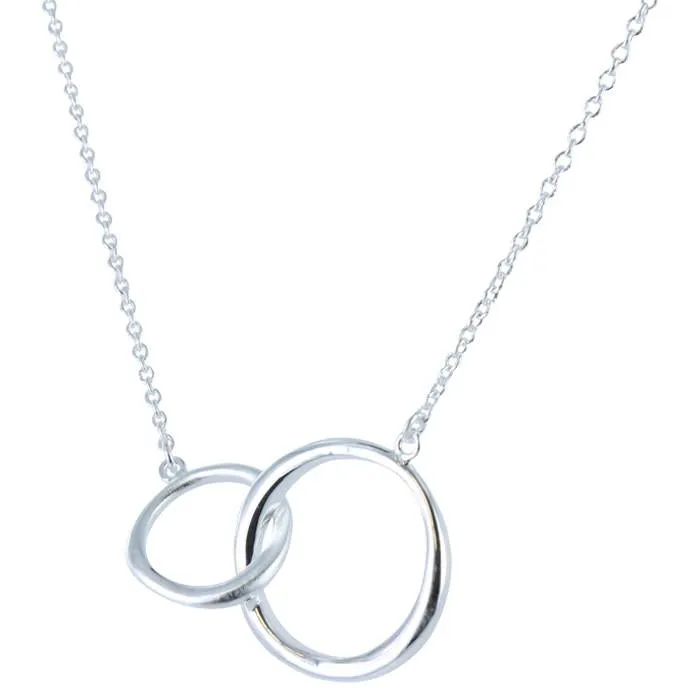 Twin Ring Necklace Silver