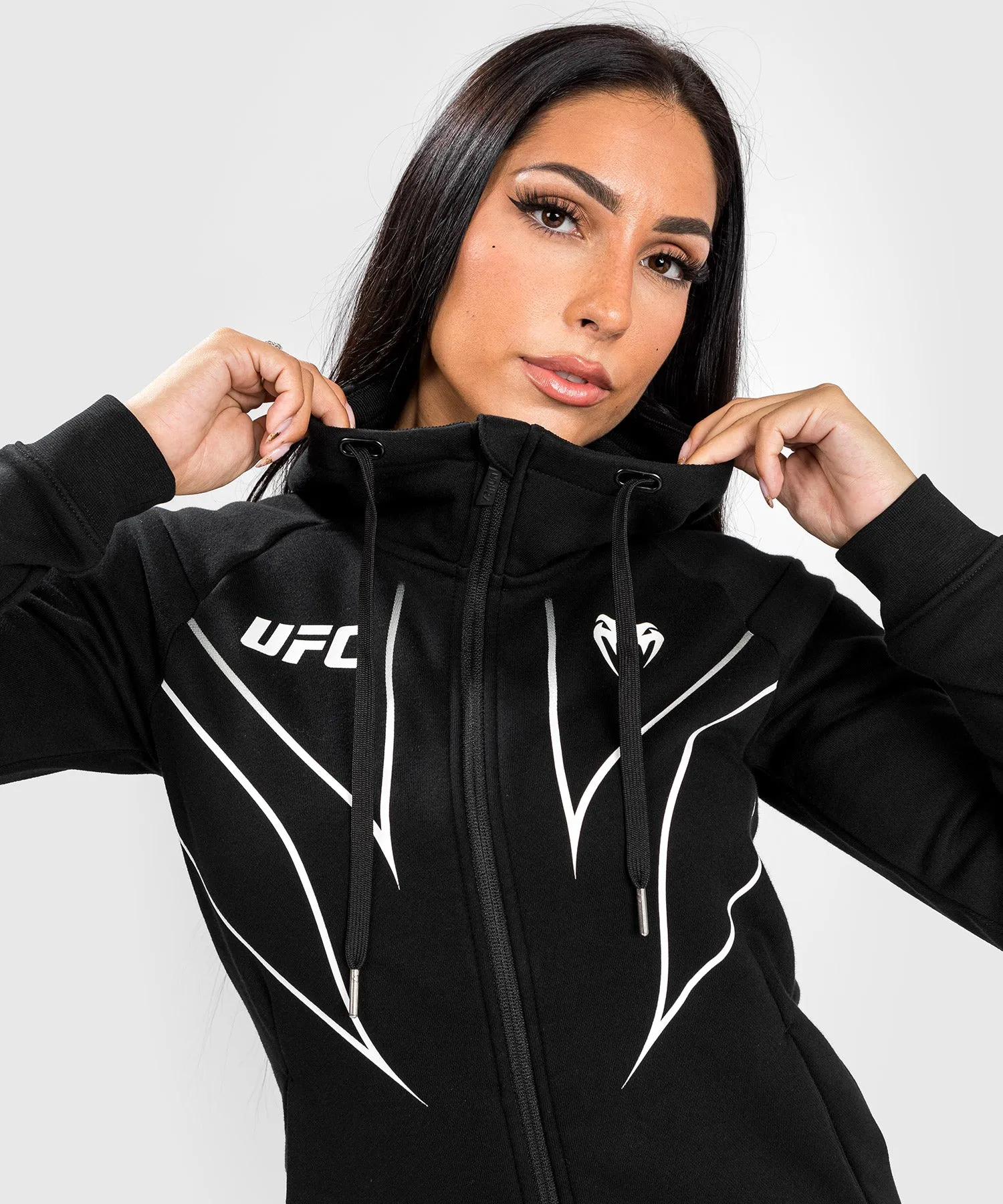 UFC Venum Fight Night 2.0 Replica Women's Full Zip Hoodie - Black