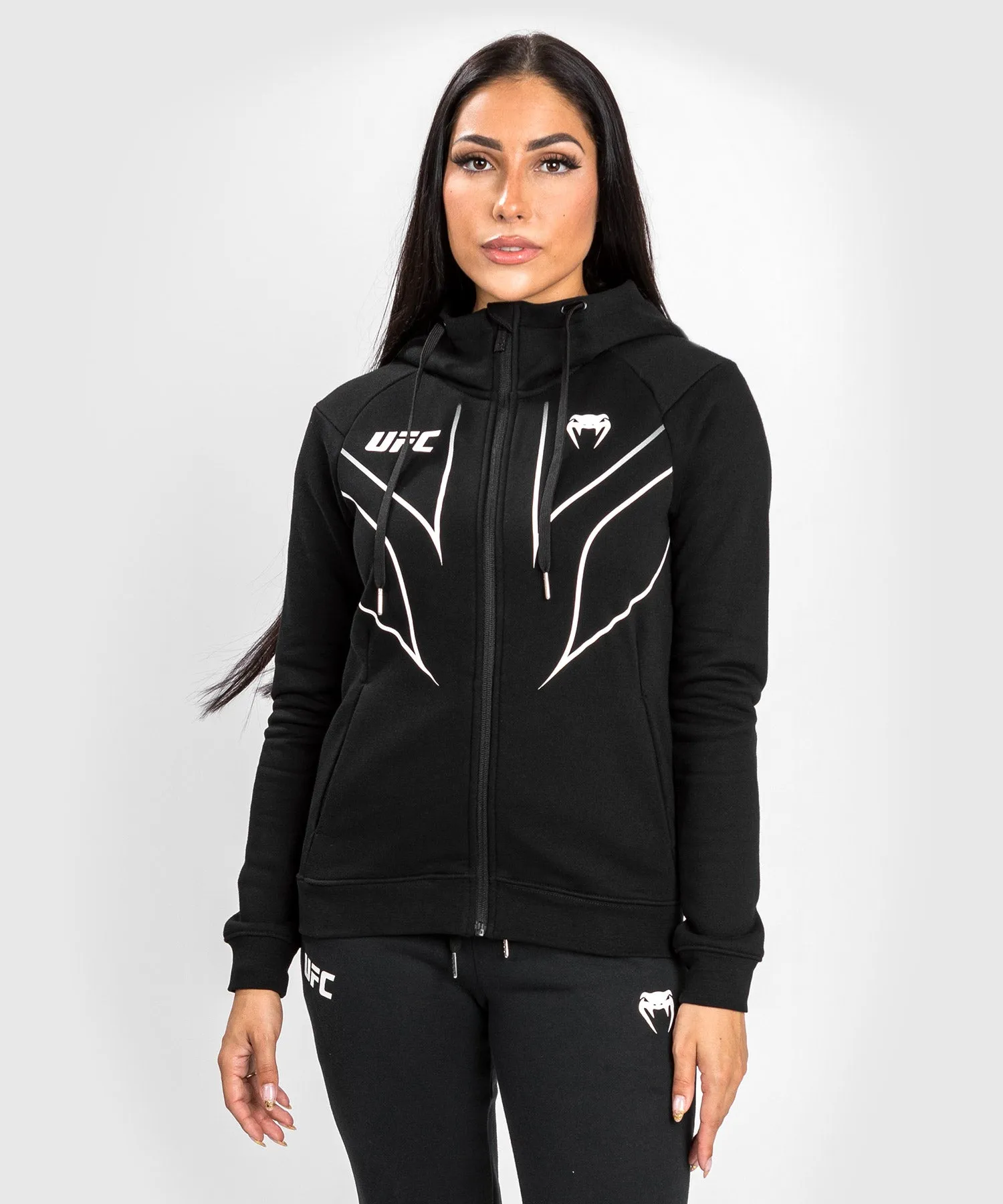 UFC Venum Fight Night 2.0 Replica Women's Full Zip Hoodie - Black