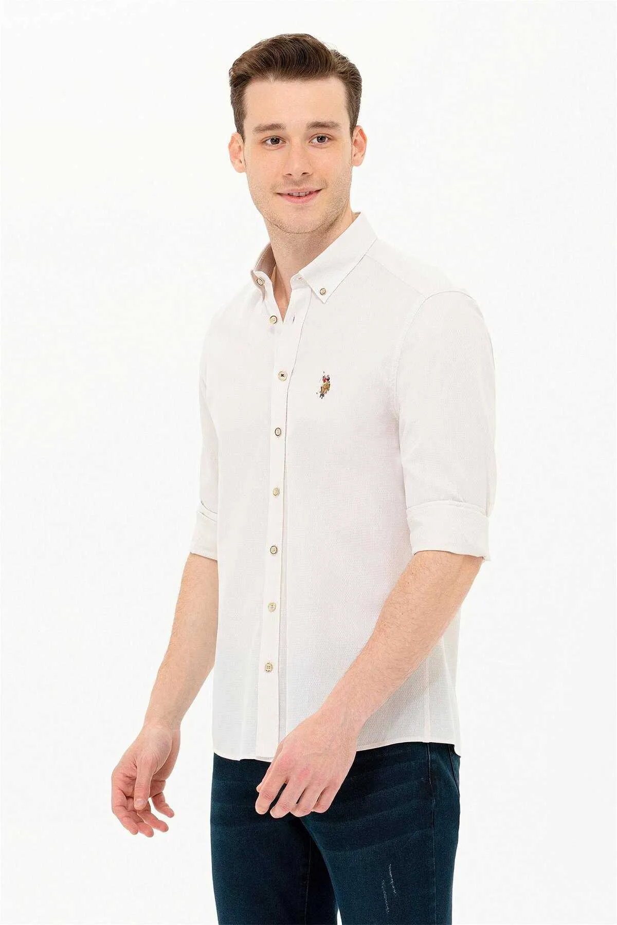 US Polo Assn. Men Shirt Slim White VR013 USPSH299 USPA