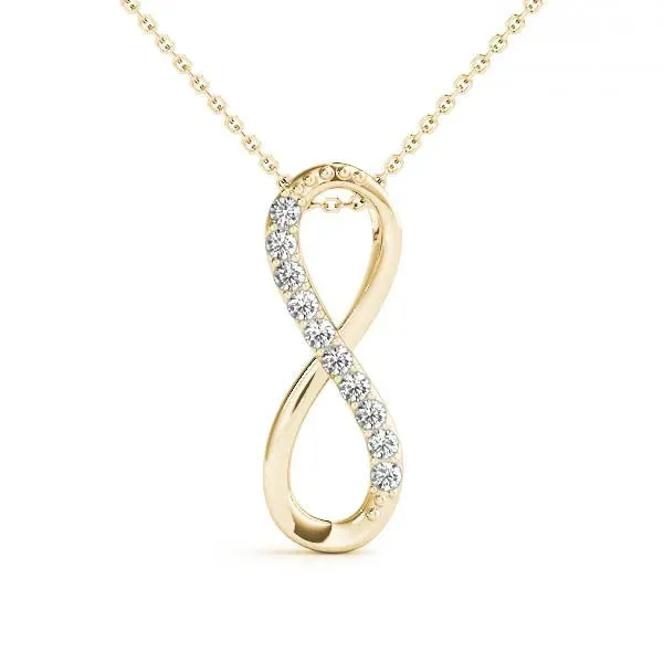 Vertical Infinity Pendant | 0.10 ct Total Weight | 14K Gold