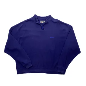 Vintage 90s Blue Nike Quarter Zip Sweatshirt - Large (Recommended Size - Medium)