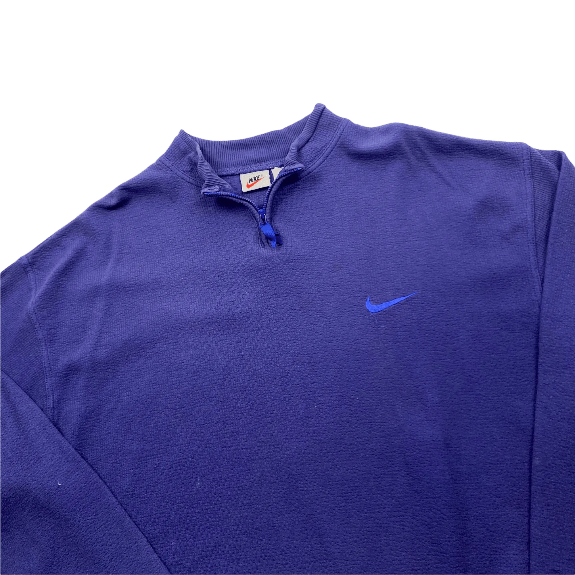 Vintage 90s Blue Nike Quarter Zip Sweatshirt - Large (Recommended Size - Medium)