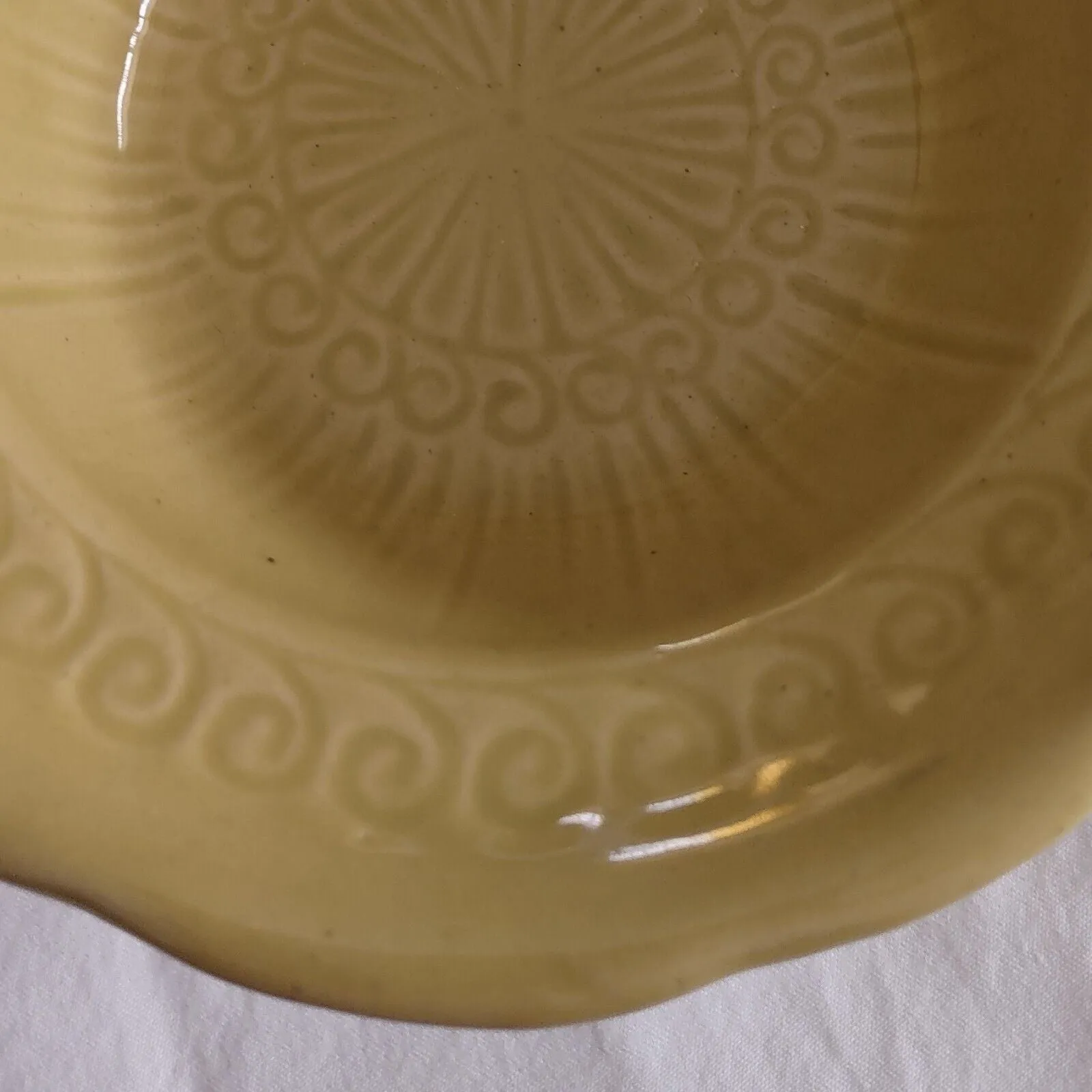 Vintage McCoy Mustard Yellow 6" Bowl with Swirl Pattern