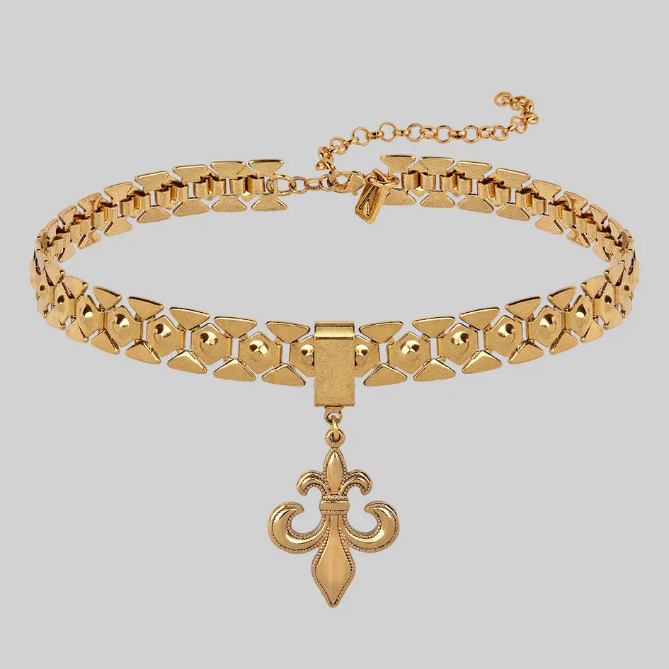 VOW. Fleur de Lis Charm Choker - Gold