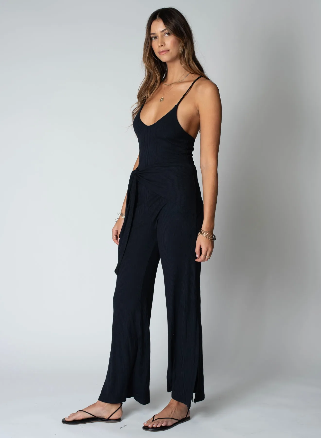 WIDE RIB SPLIT LEG CAT SUIT